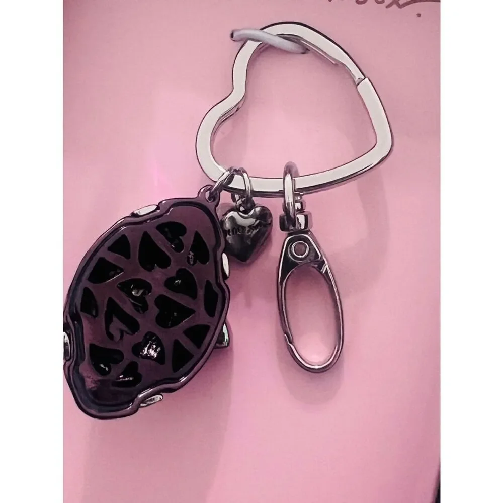 Betsey Johnson Brown Football Bow Keychain Bag Charm